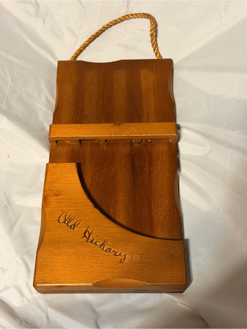 Vintage Old Hickory Wood Wall Mount Knife Holder Rack Rustic Farmhouse